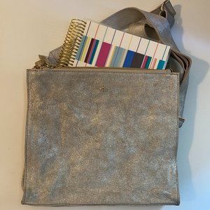 Gold Leather Shimmer Erin Condren Crossbody Purse - Room for Your Planner!